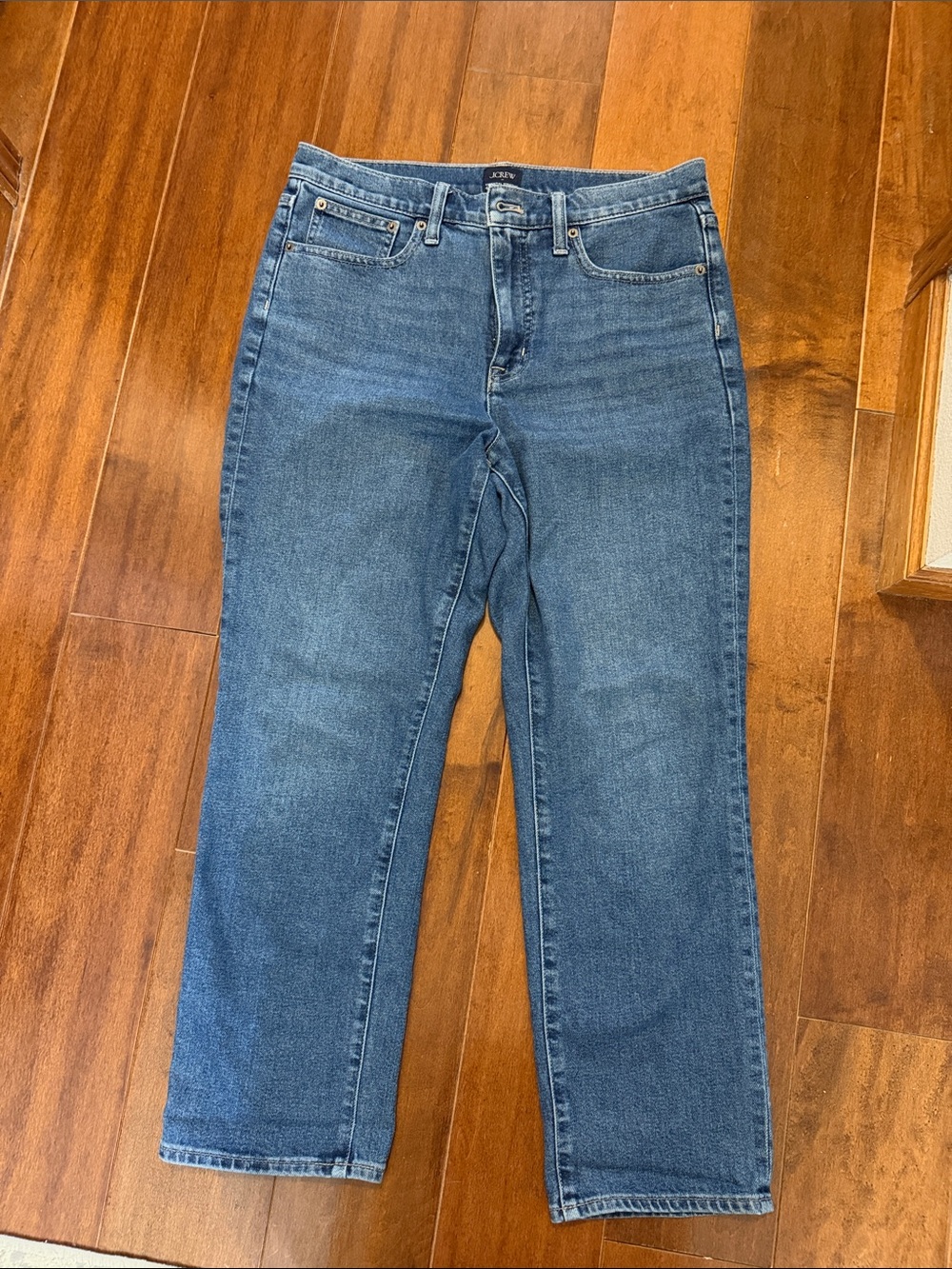 J. Crew Mid Wash Essential Straight-Leg crop Jeans - Blue